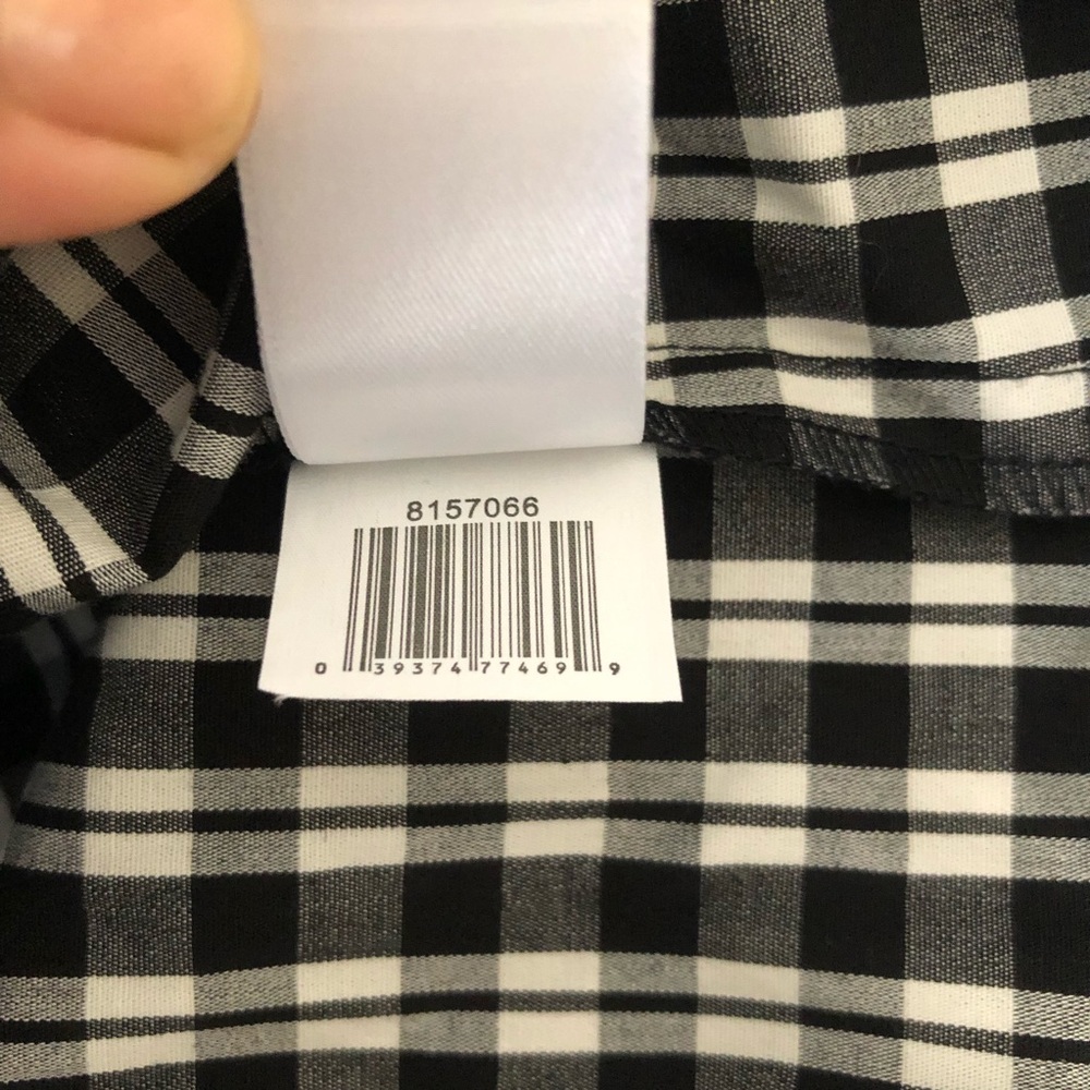 Nordstrom 1. State Off Shoulder Blouse black Checkered Size Medium Bell Sleeves - Picture 8 of 9